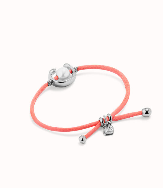 Bracciale in filo fucsia con perla shell assortimento placcato argento Sterling.